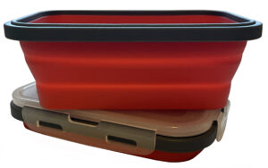 Red Color 500ml Silicone Collapsible Bowl w/Lid