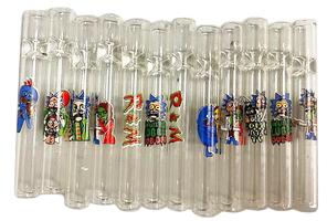 12 Pack of Glass One Hitters w/Designs OH-57