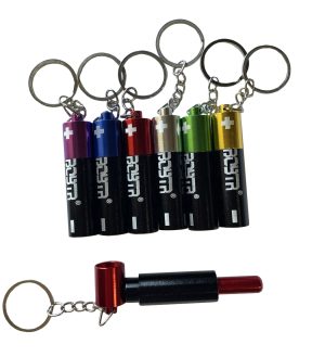 Metal Battery Pipe on Keychain