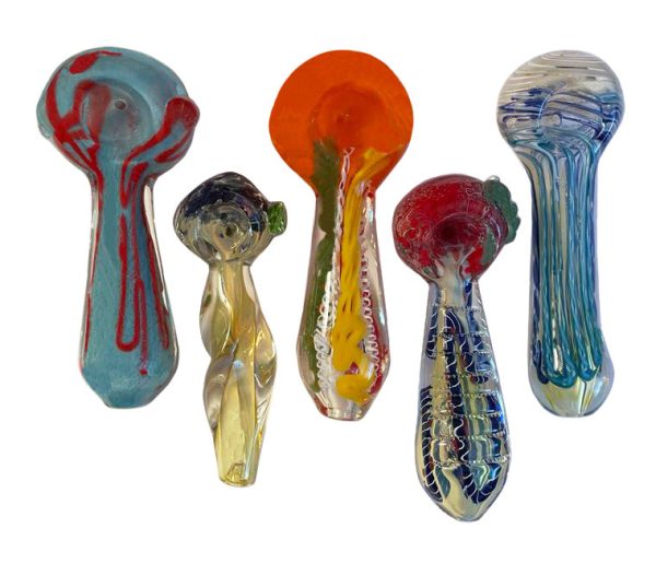 Pack 9  includes 5 Quality Glass Hand Pipes
