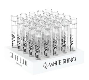 White Rhino XL Glass Chillum Display