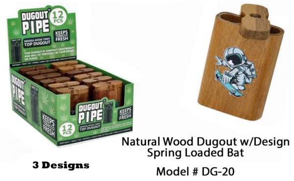 Small Wooden Dugout w/Designs DG-20